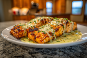Grilled Salmon with Zesty Lemon Butter Sauce