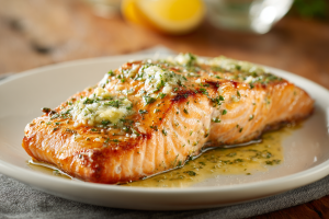 Grilled Salmon with Zesty Dill-Mustard Butter