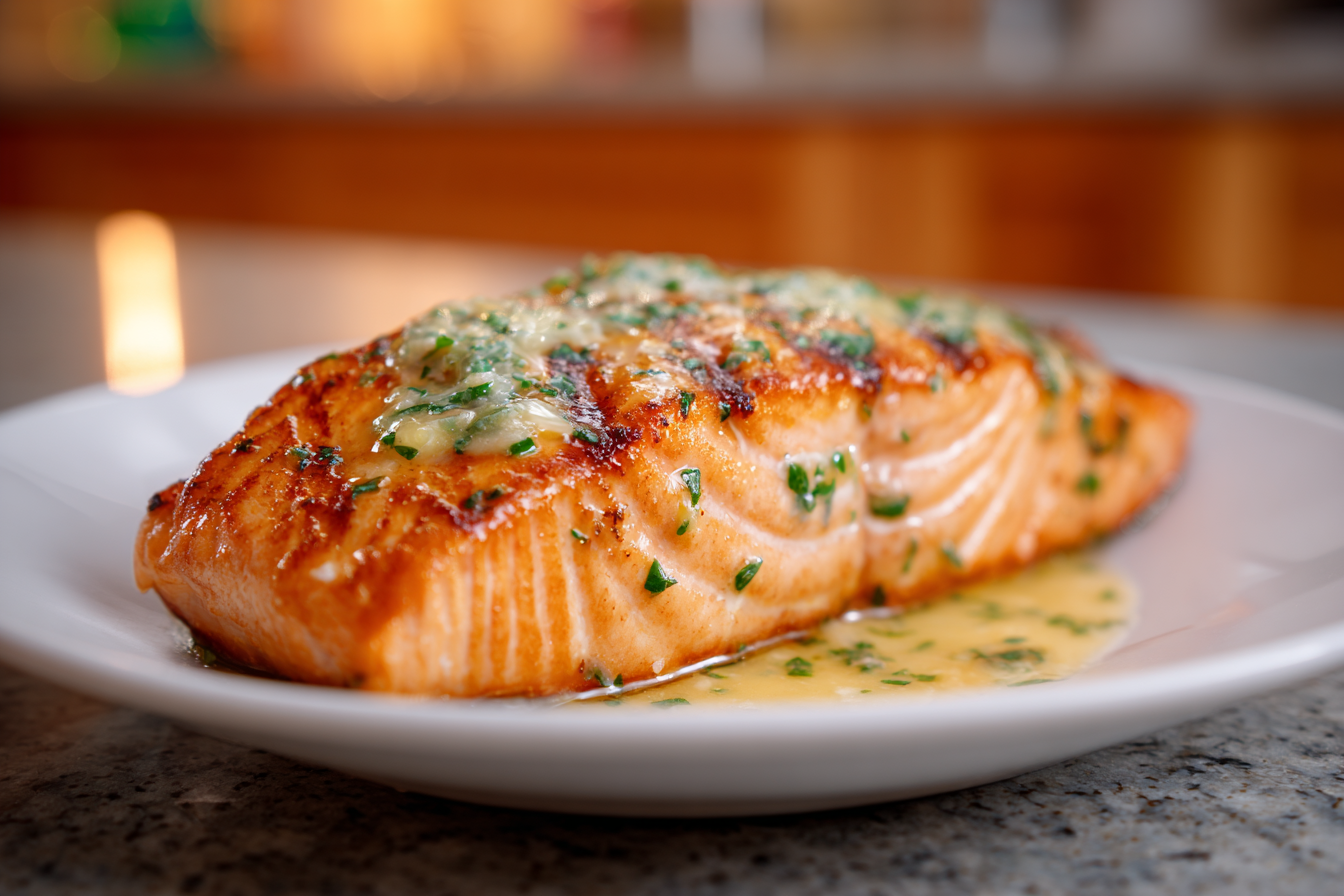 Grilled Salmon Perfection with Zesty Dill-Mustard Butter