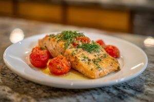 Grilled Salmon with Zesty Lemon Dill Sauce