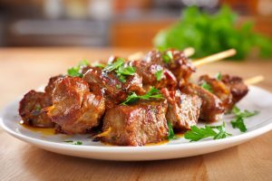 Grilled Steak & Veggie Skewers with Zesty Parsley Drizzle