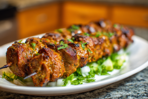 Grilled Tortilla Skewers with Spiced Beef
