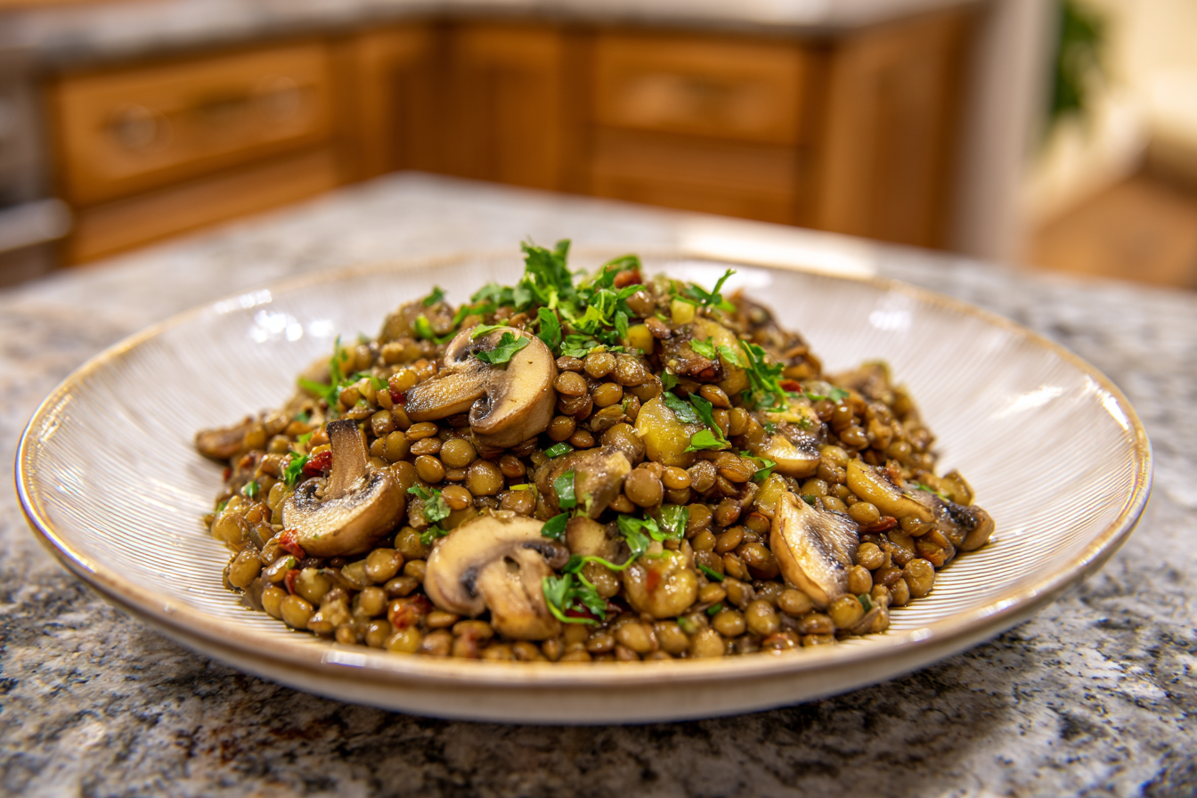 Hearty & Healthy: Your Go-To Easy Lentil and Mushroom Vegetable Stew
