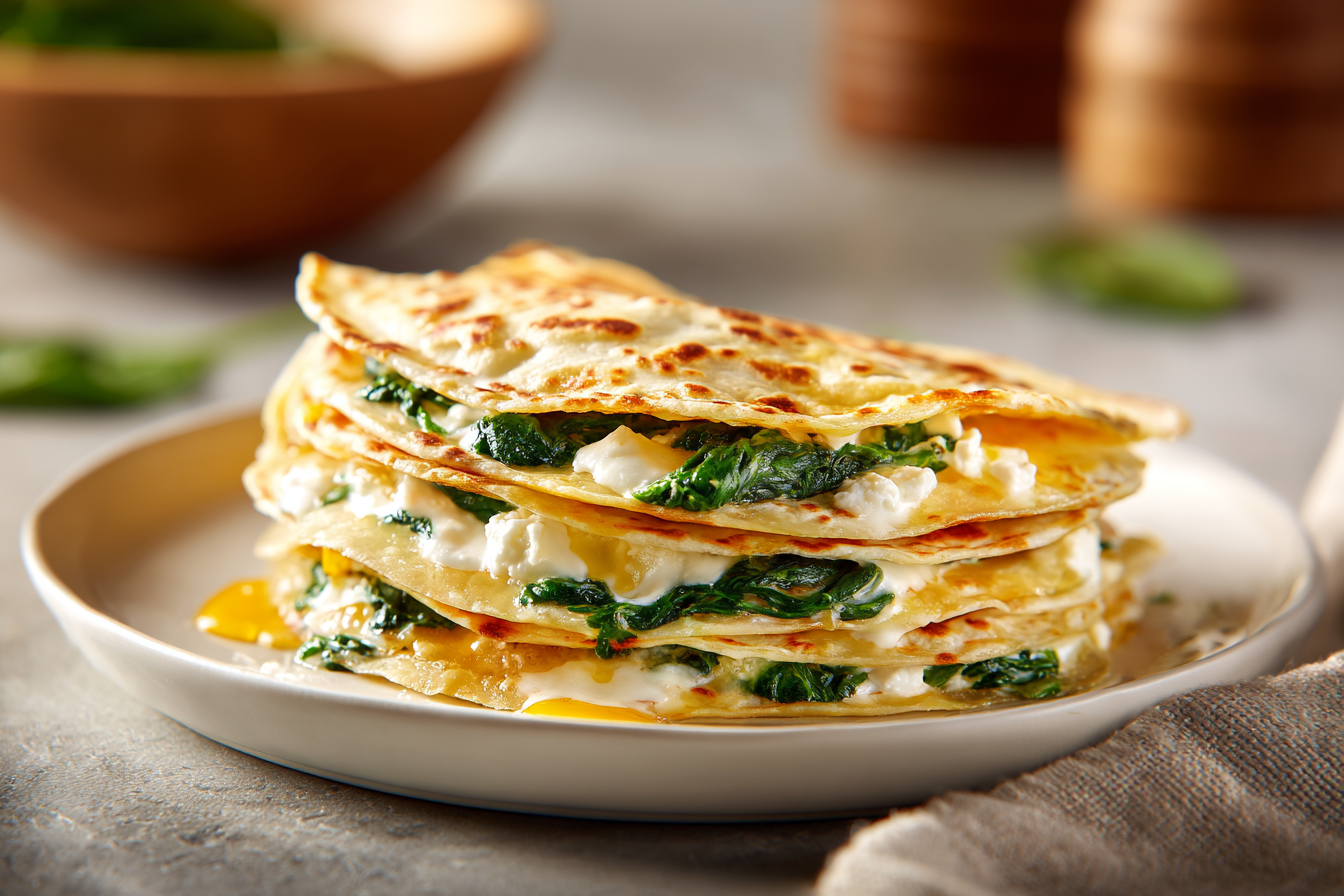 Irresistible Spinach Feta Quesadillas: Quick Mediterranean Magic