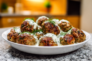 Greek Turkey Meatballs with Homemade Tzatziki