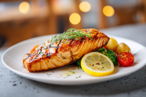 Lemon Herb Garlic Grilled Salmon & Summer Veggies