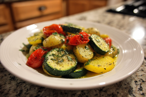 Lighter Zucchini and Potato Parmigiana (Baked)