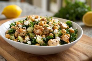 Mediterranean Chicken & Chickpea Bowls with Zesty Lemon-Herb Dressing