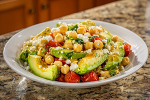 Mediterranean Chickpea Salad with Creamy Avocado & Tangy Feta