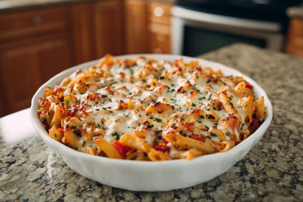 Mediterranean Garden Delight: A Healthy Pasta Bake for Sunny Evenings