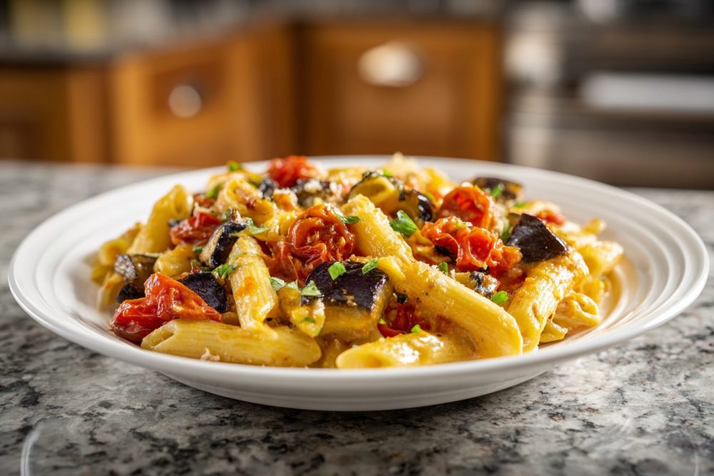 Mediterranean Garden Delight: A Healthy Pasta Bake for Sunny Evenings