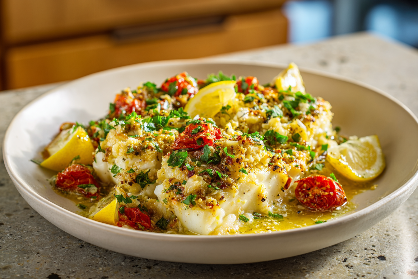 Mediterranean Lemon-Garlic Baked Cod: A Gluten-Free Weeknight Dream