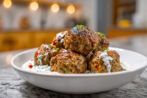 Mediterranean Marvel: Juicy Greek Turkey Meatballs with Zesty Tzatziki