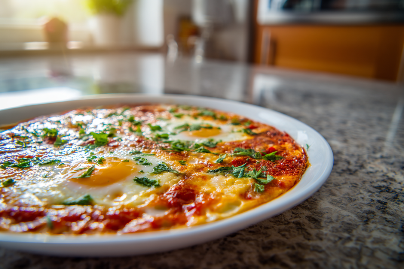 Mediterranean Morning Magic: Israeli Shakshuka with Feta & Spinach