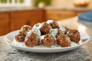 Mediterranean Turkey Meatball Bowls with Creamy Tzatziki