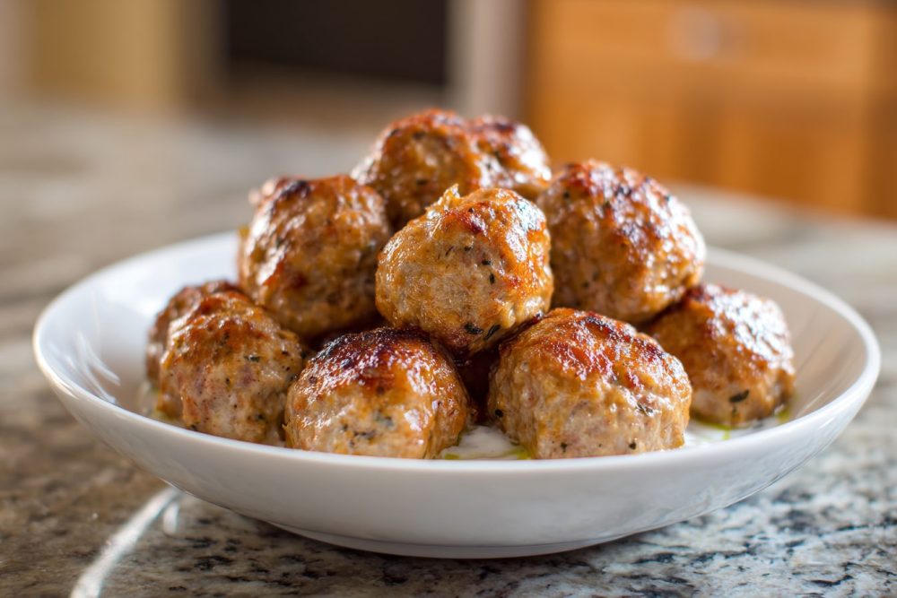 Mediterranean Turkey Meatball Bowls with Creamy Tzatziki