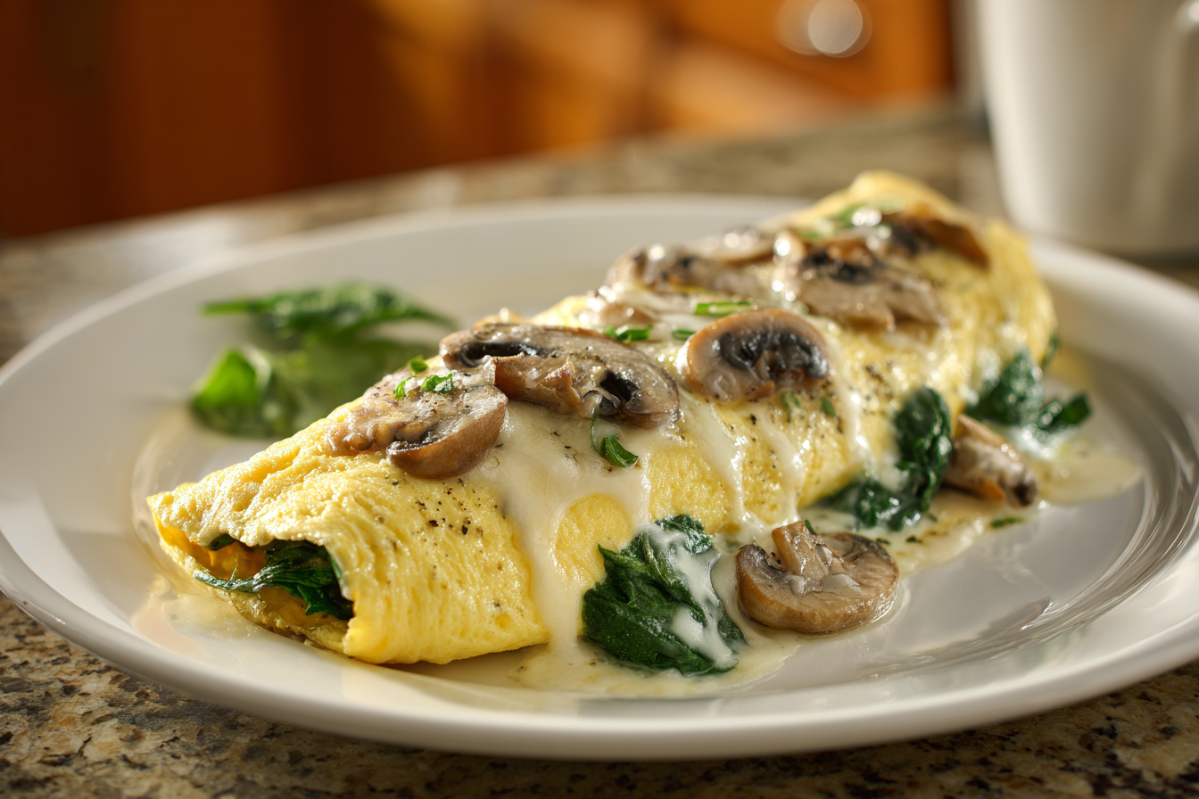 Mushroom & Spinach Omelet: Your High-Protein Morning Power-Up