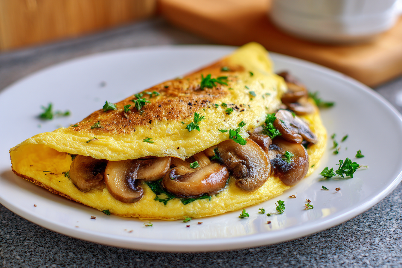 Mushroom & Spinach Omelet: Your High-Protein Morning Power-Up