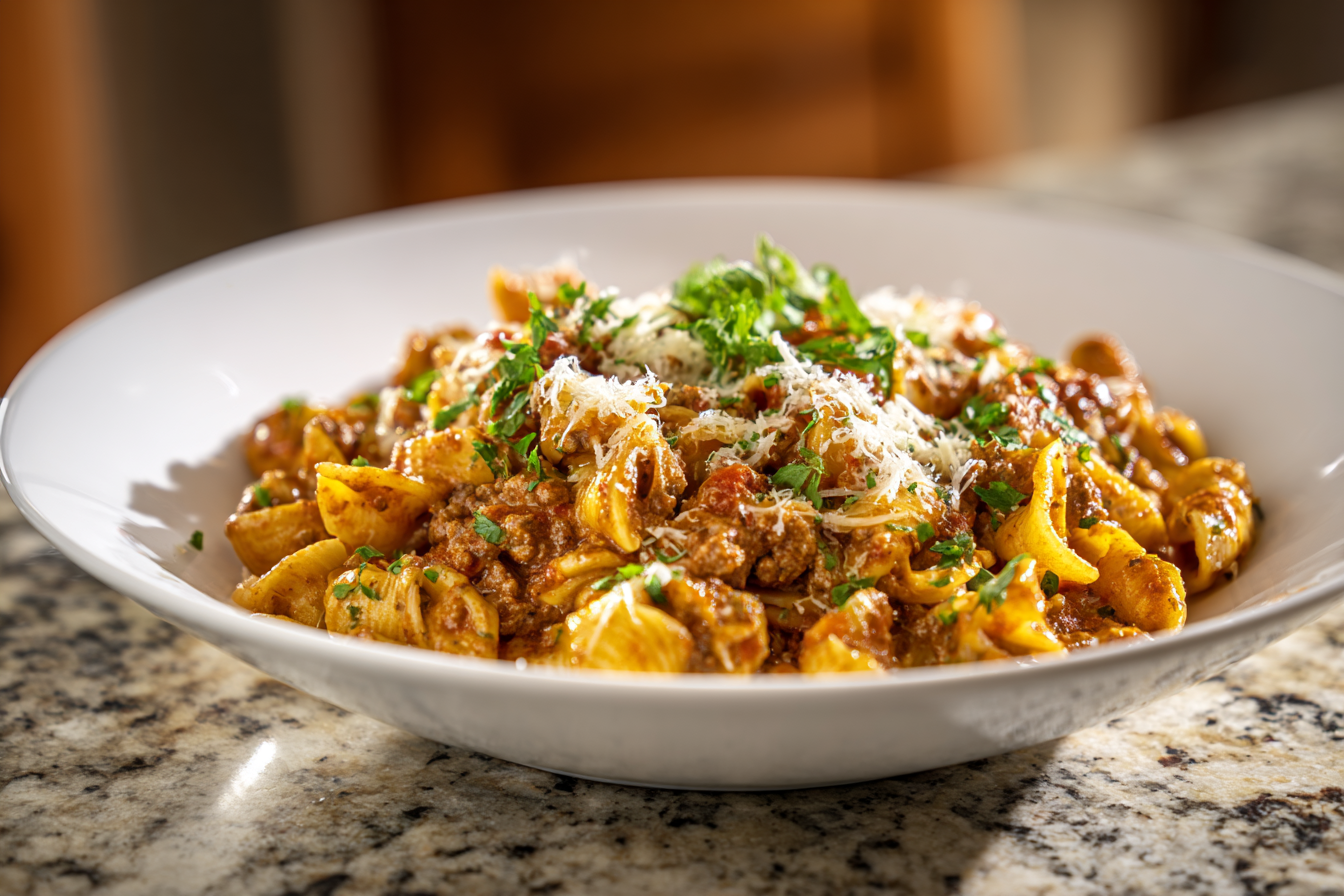 One-Pan Creamy Cheesy Beef Pasta Skillet: Your Weeknight High-Protein Hero!