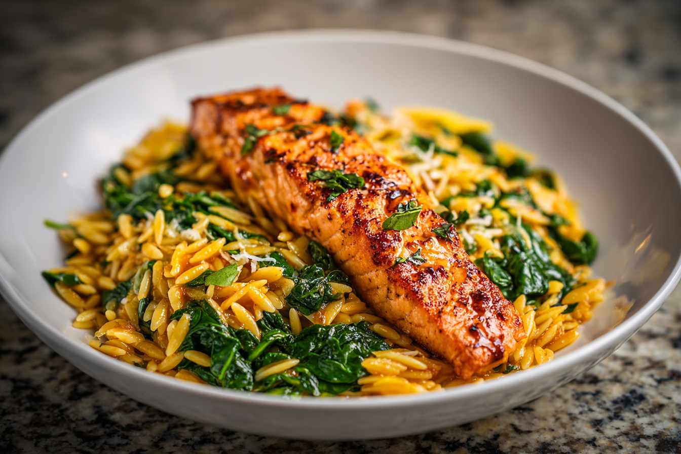 One-Pan Lemon Orzo Salmon with Spinach: Your New Favorite Mediterranean Meal
