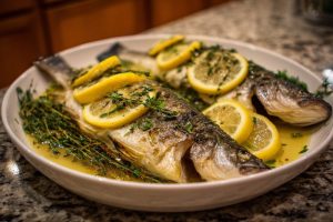 Lemony Thyme Pan-Roasted Sea Bass