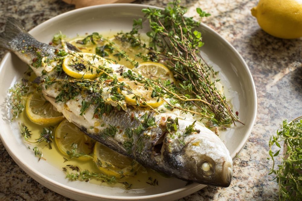 Pan-Roasted Lemon Thyme Sea Bass with Fresh Herbs