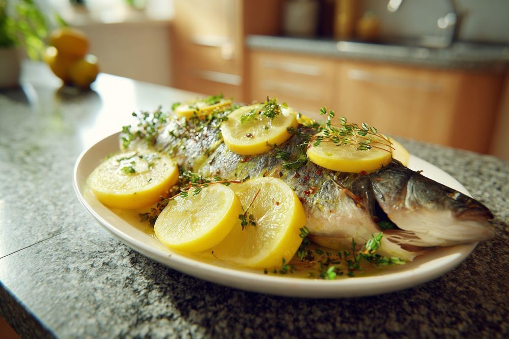 Pan-Roasted Lemon Thyme Sea Bass with Fresh Herbs