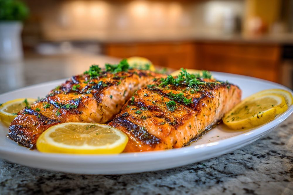 Perfectly Flaky Grilled Salmon with Zesty Lemon-Herb Butter