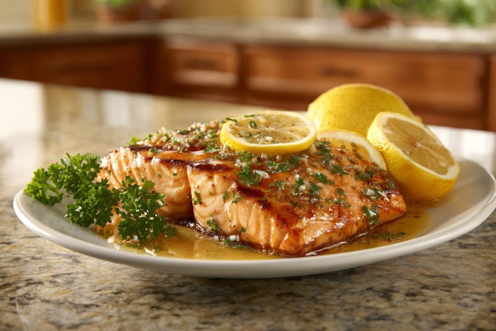 Perfectly Flaky Grilled Salmon with Zesty Lemon-Herb Butter