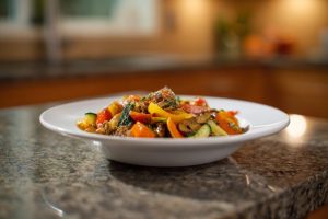 Turmeric & Ginger Chicken with Roasted Rainbow Veggies
