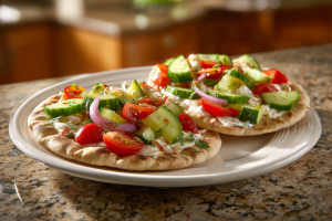 Mediterranean Veggie Pita Sandwiches with Hummus