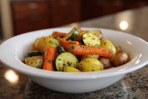 Sheet Pan Garlic Herb Roasted Potatoes, Carrots & Zucchini