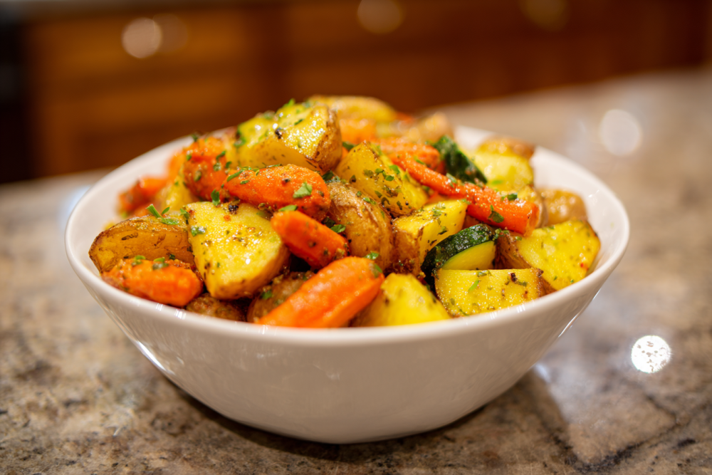 Sheet Pan Garlic Herb Roasted Veggies: Potatoes, Carrots & Zucchini