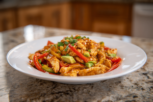 Sizzling Chicken Fajita Skillet with Sweet Peppers & Creamy Avocado