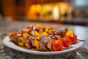 Sizzling Grilled Beef & Veggie Kabobs