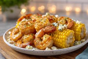 Grilled Lime Chili Shrimp & Corn Skewers