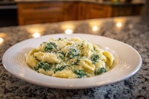 Skillet Creamy Cottage Cheese Pasta with Spinach