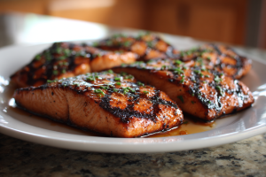 Smoky Charred Grilled Salmon with Lemon-Herb Marinade
