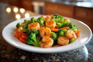Speedy Skillet Shrimp Stir Fry with Broccoli and Carrots
