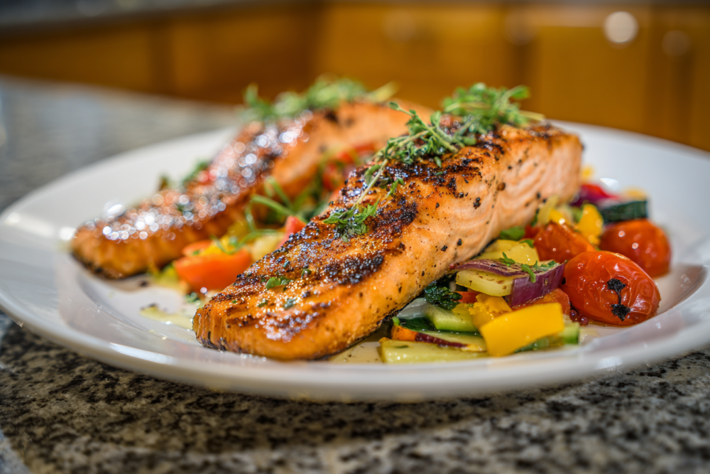 Summery Grilled Salmon with Vibrant Garden Vegetables