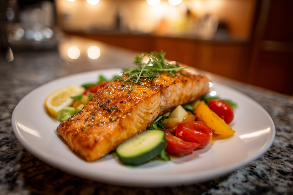 Summery Grilled Salmon with Vibrant Garden Vegetables