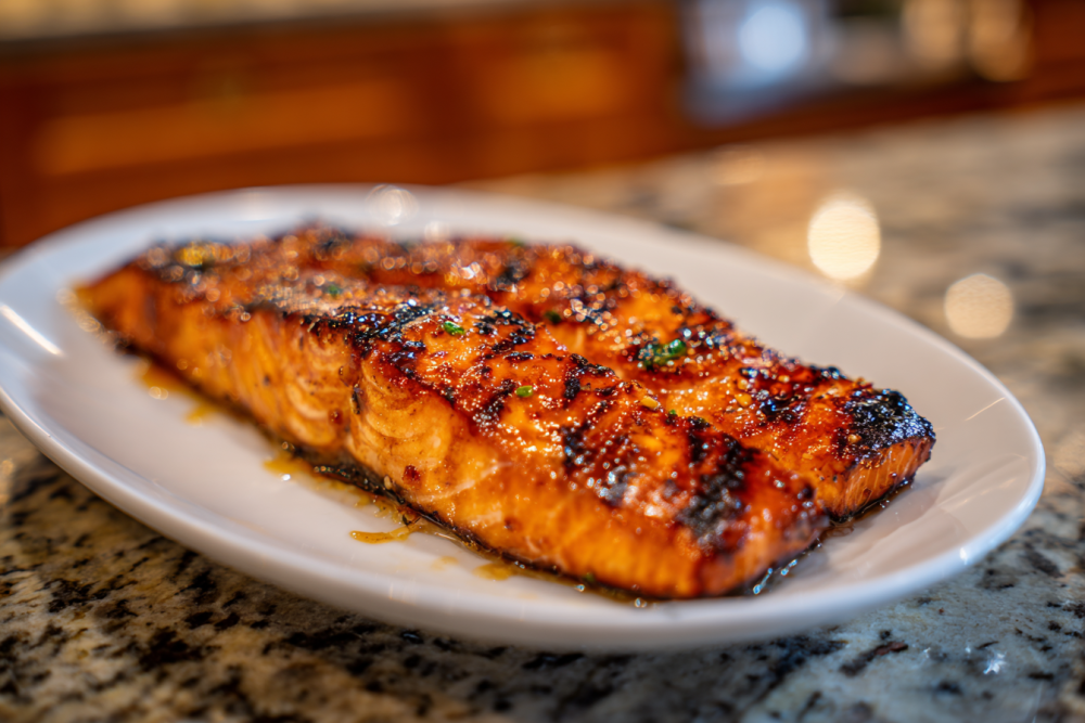 Sweet & Smoky Grilled Salmon with Honey Garlic Glaze