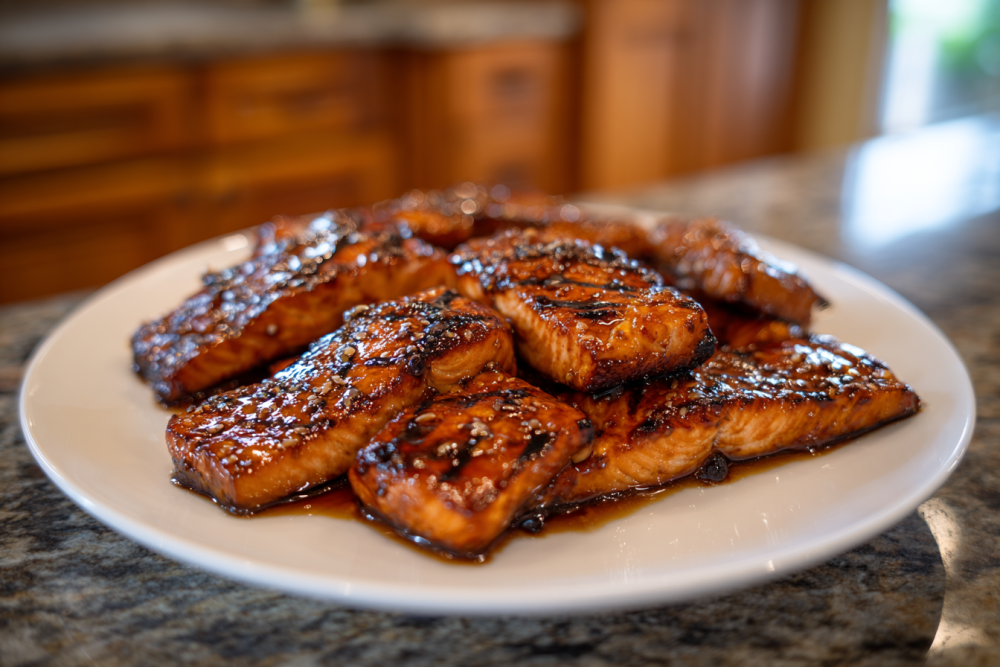 Sweet & Smoky Grilled Salmon with Honey Garlic Glaze