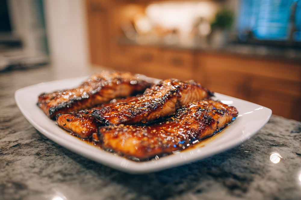Sweet & Smoky Grilled Salmon with Honey Garlic Glaze