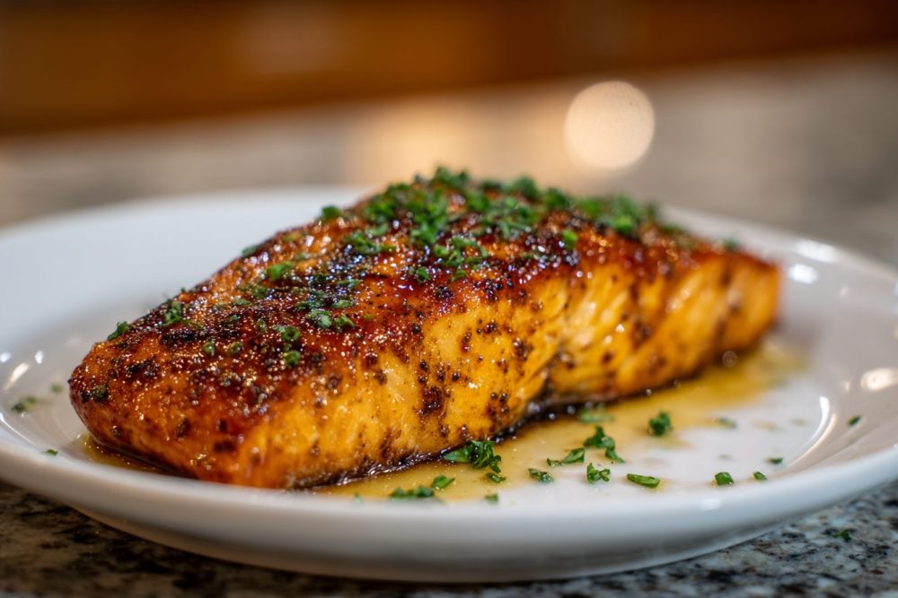 Sweet & Spicy Grilled Salmon with Cajun Honey Butter
