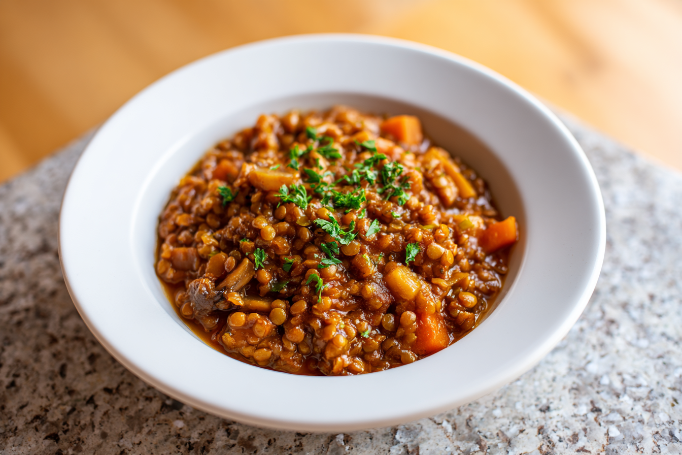 The Coziest Vegan Lentil Mushroom Stew for Your Soul