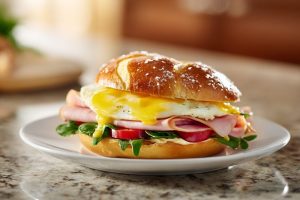 Hearty Ham and Egg Breakfast Sandwich