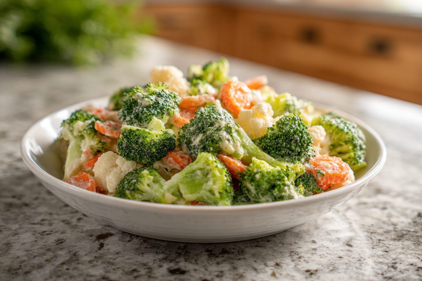 Vibrant Veggie Power Bowl: A Wholesome Broccoli, Cauliflower, and Carrot Medley