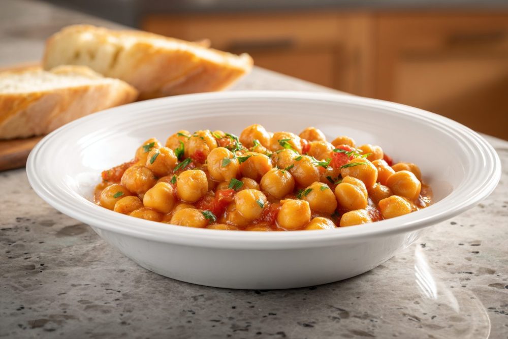Warm Skillet Chickpeas with Crusty Bread: A Weeknight Wonder