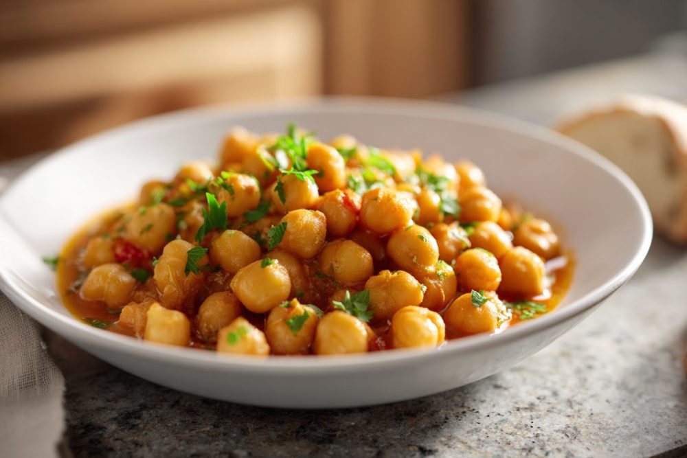 Warm Skillet Chickpeas with Crusty Bread: A Weeknight Wonder